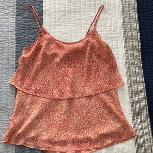 CAbi - Floral Red Tiered Camisole